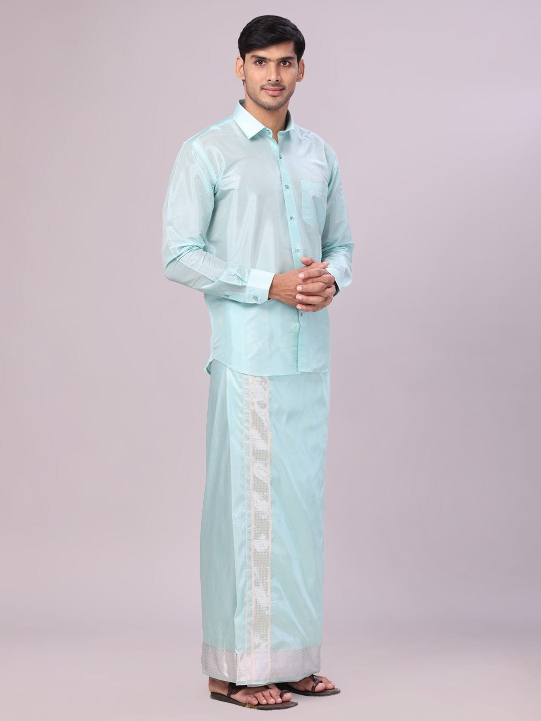 Asha Pattu Dhoti set
